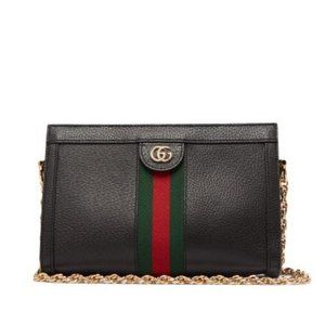 GUCCI 'Ophidia' GG Web Logo Shoulder Bag (Black)